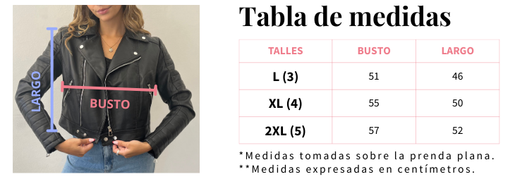 Campera de cuero talles